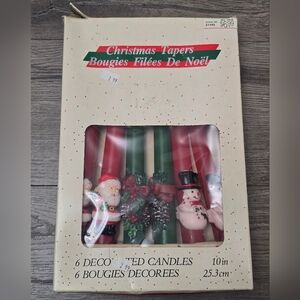Vintage 1986 Chriatmas Taper Candles Set Of 6 In Box